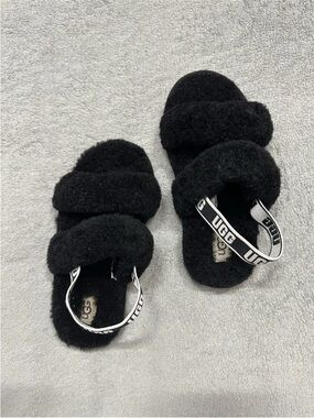 Ugg Oh-Yeah Girls TD 'Black' Slides 1116636T Size 12